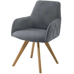 Woodford Esszimmerstuhl Damask ¦ grau ¦ Maße (cm): B: 61 H: 88 T: 66.5