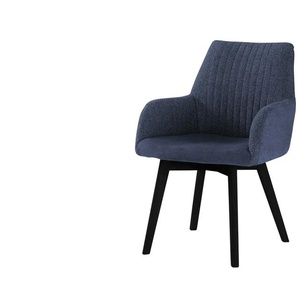 Woodford Esszimmerstuhl mit Massivholzgestell Menda ¦ blau ¦ Maße (cm): B: 59 H: 87 T: 61.0