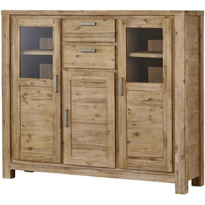 Woodford Highboard  Borneo ¦ holzfarben ¦ Maße (cm): B: 160 H: 140 T: 45