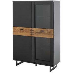 Highboard  Malina ¦ grau ¦ Maße (cm): B: 90 H: 134 T: 37