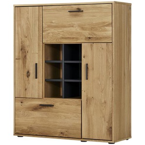 Woodford Highboard  Oakland ¦ holzfarben ¦ Maße (cm): B: 104 H: 125 T: 37