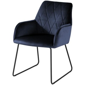 Woodford Kufenstuhl  mit Armlehne Bristol - blau - Materialmix - 60 cm - 88 cm - 67 cm | Möbel Kraft