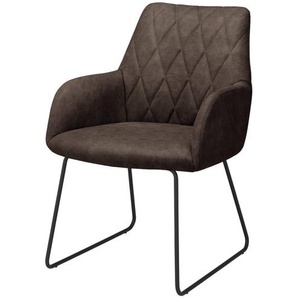 Woodford Kufenstuhl  mit Armlehne Bristol - braun - Materialmix - 60 cm - 88 cm - 67 cm | Möbel Kraft