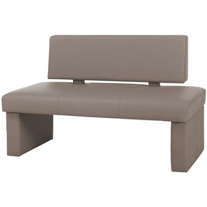 Woodford Kunstleder-Bank  Seta ¦ beige ¦ Maße (cm): B: 130 H: 88 T: 64.0