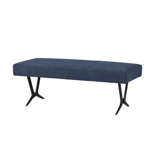Woodford Polsterbank mit Metallkufe Scadia - blau - Materialmix - 130 cm - 48 cm - cm 56,0 | Möbel Kraft