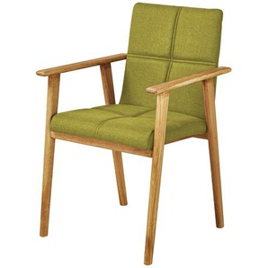 Woodford Esszimmerstuhl mit Steppung Anni ¦ grün ¦ Maße (cm): B: 56 H: 86 T: 55.0