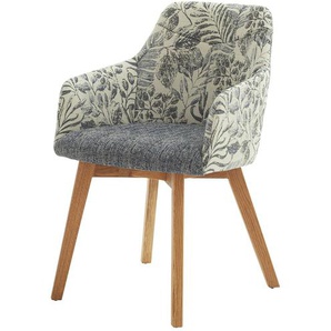 Woodford Armlehnstuhl mit Bezugskombi Mabora ¦ blau ¦ Maße (cm): B: 58 H: 83 T: 57.0