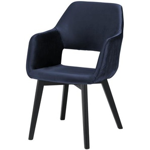 Woodford Polsterstuhl  mit Armlehne Berlin - blau - Materialmix - 57 cm - 85 cm - 67 cm | Möbel Kraft