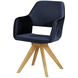 Woodford Polsterstuhl  mit Armlehne Berlin - blau - Materialmix - 57 cm - 85 cm - 67 cm | Möbel Kraft