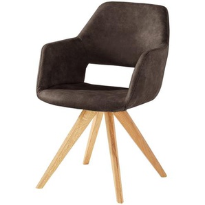 Woodford Polsterstuhl  mit Armlehne Berlin ¦ braun ¦ Maße (cm): B: 57 H: 85 T: 67