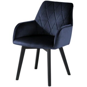 Woodford Polsterstuhl  mit Armlehne Bristol - blau - Materialmix - 60 cm - 88 cm - 67 cm | Möbel Kraft