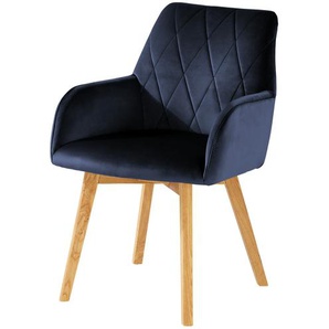 Woodford Polsterstuhl  mit Armlehne Bristol - blau - Materialmix - 60 cm - 88 cm - 67 cm | Möbel Kraft