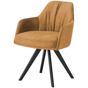 Woodford Armlehnstuhl mit Massivholzgestell Milan ¦ braun ¦ Maße (cm): B: 57 H: 83 T: 64.0