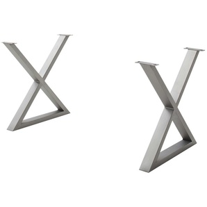 Dine + Mine Tischgestell aus Metall SigNature One ¦ silber ¦ Maße (cm): B: 73 H: 74 T: 8.0