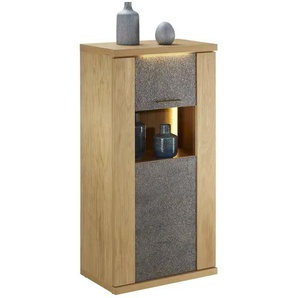 Woodford Vitrine Rock - holzfarben - Materialmix - 65 cm - 131 cm - cm 42,0 | Möbel Kraft