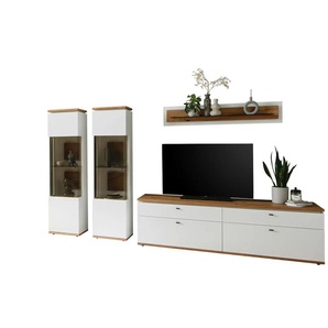 Woodford Wohnkombination Marlea - weiß - Materialmix - 310 cm - 181 cm - cm 50,0 | Möbel Kraft