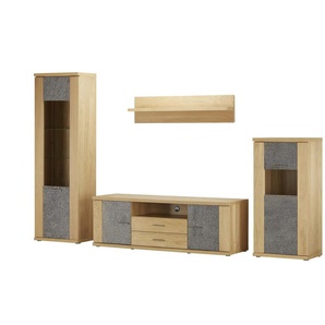 Woodford Wohnkombination Rock - holzfarben - Materialmix - 310 cm - 208 cm - cm 52,0 | Möbel Kraft