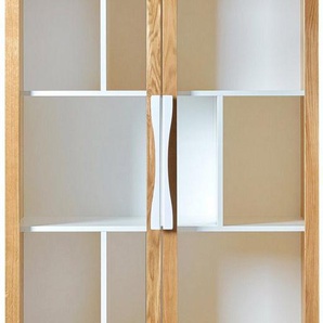 Woodman Bücherregal Hilla, Breite 88 cm, Türen mit Glaseinsätzen, Holzfurnier aus Eiche