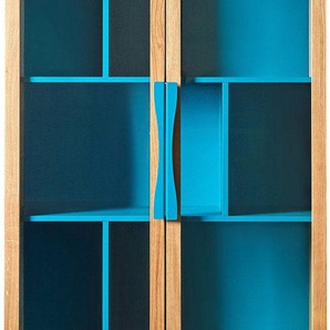 Woodman Bücherregal Hilla, Breite 88 cm, Türen mit Glaseinsätzen, Holzfurnier aus Eiche