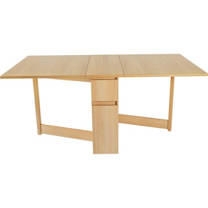 Esstisch WOODMAN Jasper Tische Gr. B/H/T: 90 cm x 75 cm x 90 cm, beige (natur) Esstische rechteckig Tisch mit einer rechteckigen Tischplatte und Auszugsfunktion, Breite 90 cm
