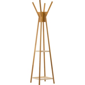 Garderobe WOODMAN Magellan Garderobenpaneele beige (natur) Wandgarderoben im skandinavian Design, aus massiver Eiche, mit 4 Haken