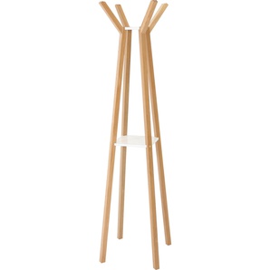 Garderobe WOODMAN Monti Garderobenpaneele weiß Wandgarderoben im skandinavian Design, aus massiver Eiche, mit 4 Haken