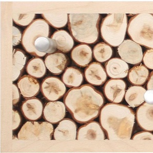 Garderobenpaneel WOODMAN Kamsti Garderobenpaneele beige (natur) Garderobenpaneele mit 5 Haken