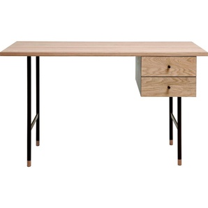 Woodman Schreibtisch Daniel, Schubladen mit Soft-Close-Funktion, Beine aus Metall