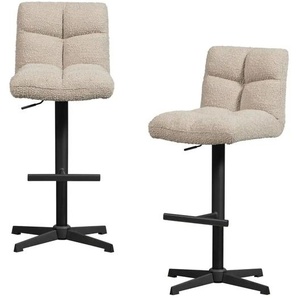 WOOOD Barstuhl 2er-Set - beige - Materialmix - 58 cm - 114 cm | Möbel Kraft