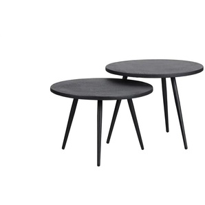 WOOOD Beistelltisch 2er-Set   ¦ schwarz ¦ Maße (cm): H: 42  Ø: 53