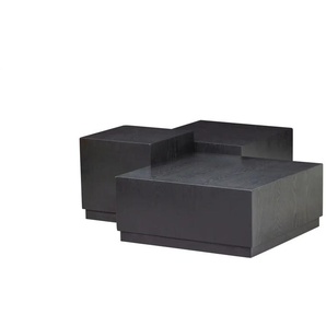 WOOOD Couchtisch 3er-Set - schwarz - Materialmix - 70 cm - 30 cm | Möbel Kraft