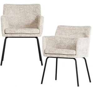 WOOOD Esszimmerstuhl - 2er Set  Kam ¦ creme ¦ Maße (cm): B: 59 H: 78
