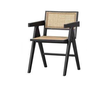 WOOOD Esszimmerstuhl Gunn - schwarz - Materialmix - 54 cm - 80 cm | Möbel Kraft