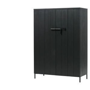 WOOOD Highboard - schwarz - Materialmix - 100 cm - 140,5 cm | Möbel Kraft