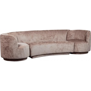 WOOOD Loungesofa »Combi-Popular: Bank + Sessel«, mit grobem Chenille gefüttert, Breite 370 cm