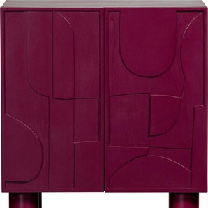 WOOOD Stauraumschrank Notice aus Akazienholz, Zylinderbeinen, H 95 cm x B 80 cm