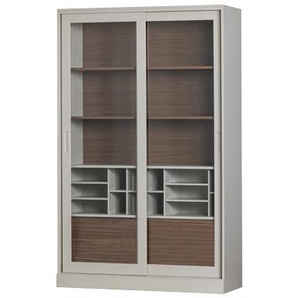 Woood Vitrine »James« aus Kiefernholz, nebelfarben
