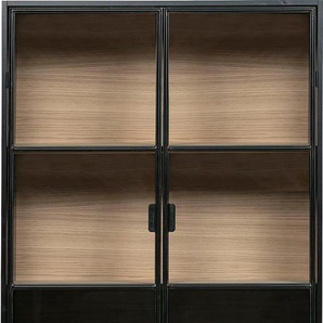 WOOOD Vitrine »Silas«, mit Metalltüren, H 200 cm x B 100 cm