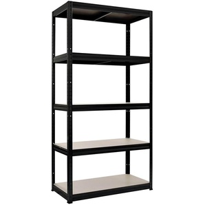 Workit Steel shelf unit with 5 shelves 175 kg  black