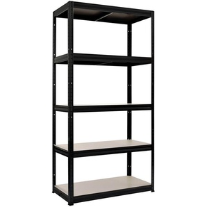 Workit Steel shelf unit with 5 shelves 175 kg  black