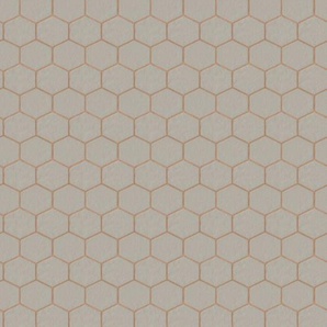 WOW Vliestapete Hexagon Geo Tapeten Taupe - 10m x 52cm Gr. B/L: 0,52 m x 10 m, grau (taupe) Vliestapeten Tapeten