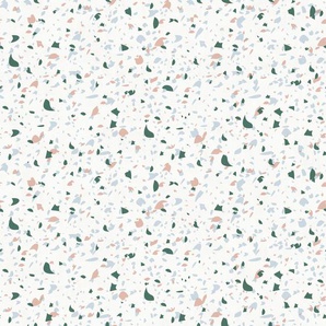 WOW Vliestapete Terrazzo Tapeten Gr. B/L: 0,52 m x 10,05 m, rosa (weiß, rosa) Vliestapeten Tapeten