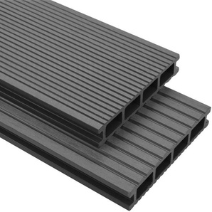 WPC Terrassendielen mit Montagezubehör 10 m² 2,2 m Grau
