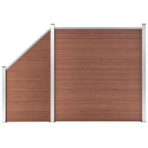 WPC Zaun-Set 1 Quadrat + 1 Schräge 273x186 cm Braun