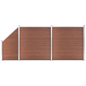 WPC Zaun-Set 2 Quadrate + 1 Schräge 446x186 cm Braun