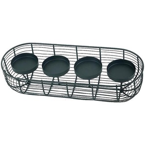 X-Mas Adventskerzenhalter, Schwarz, Metall, 11x5.5x30 cm, Dekoration, Weihnachtsdekoration