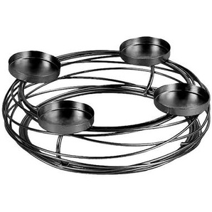 X-Mas Adventskranz, Schwarz, Metall, 5.5 cm, Dekoration, Weihnachtsdekoration, Winterdeko