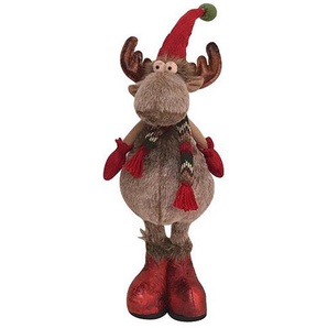 X-Mas Dekorentier, Mehrfarbig, Textil, Uni, Rentier, 48x13x17 cm, zum Stellen, Dekoration, Skulpturen & Dekoobjekte, Dekotiere