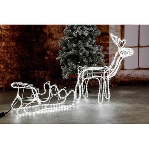 X-Mas Dekorentier, Metall, Kunststoff, Rentier, 130x67x32 cm, Dekoration, Skulpturen & Dekoobjekte, Dekotiere