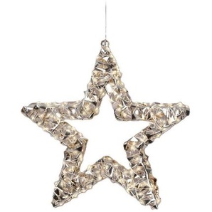 X-Mas Dekostern, Gold, Metall, Kunststoff, Uni, 1 mm, Stern, 8 cm, RoHS, CE, LED-Beleuchtung, Dekoration, Weihnachtsdekoration